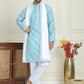 Embroidered & Sequin Kurta With Dupatta ( KOD 5091 sky )