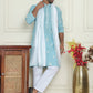 Embroidered & Sequin Kurta Pyjama With Dupatta ( JOKP P D 5091 Sky )