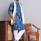 Embroidered & Sequin Kurta Pyjama With Dupatta ( JOKP D 5091Teal ) [FF] [M16-18 & N16-18]