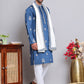 Embroidered & Sequin Kurta Pyjama With Dupatta ( JOKP D 5091Teal ) [FF] [M16-18 & N16-18]