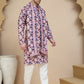 Abstract Printed Kurta Pyjama with Matching Dupatta ( JOKP D 5243 Purple )