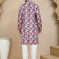 Abstract Printed Kurta Pyjama with Matching Dupatta ( JOKP D 5243 Purple )