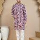 Abstract Printed Kurta Pyjama with Matching Dupatta ( JOKP D 5243 Purple )