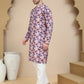 Abstract Printed Kurta Pyjama with Matching Dupatta ( JOKP D 5243 Purple )