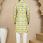 Abstract Printed Kurta Pyjama with Matching Dupatta ( JOKP D 5243 Yellow )