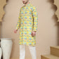 Abstract Printed Kurta Pyjama with Matching Dupatta ( JOKP D 5243 Yellow )