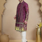 Floral Printed Purple Cotton Blend Kurta Set with Dupatta ( JOKP D 5252 Purple )