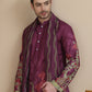 Floral Printed Purple Cotton Blend Kurta Set with Dupatta ( JOKP D 5252 Purple )