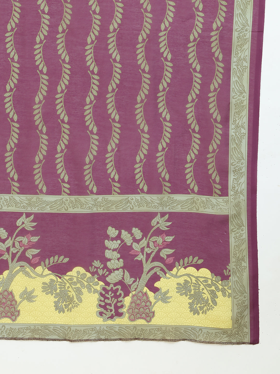 Floral Printed Purple Cotton Blend Kurta Set with Dupatta ( JOKP D 5252 Purple )