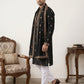 Silk Blend Embroidered Kurta Pyjama Set ( JOKP D 5319Black )