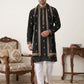 Silk Blend Embroidered Kurta Pyjama Set ( JOKP D 5319Black )