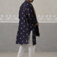 Silk Blend Embroidered Kurta Pyjama Set ( JOKP P D 5319 P D 5319Navy ) [FF] [B-3-4]
