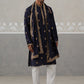 Silk Blend Embroidered Kurta Pyjama Set ( JOKP P D 5319 P D 5319Navy ) [FF] [B-3-4]