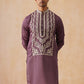 Silk Blend Embroidered Kurta Pyjama Set (JOKP D PJ11-W 5287 Purple )