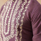 Silk Blend Embroidered Kurta Pyjama Set (JOKP D PJ11-W 5287 Purple )