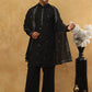 Silk Blend Embroidered Kurta Pyjama with Dupatta ( JOKP PJ11B D 5088Black )