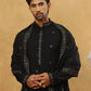 Silk Blend Embroidered Kurta Pyjama with Dupatta ( JOKP PJ11B D 5088Black )