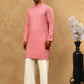 Men’s Cotton Chikankari Sequins Kurta Set ( JOKP PJ11W 5006Coral )