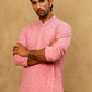 Men’s Cotton Chikankari Sequins Kurta Set ( JOKP PJ11W 5006Coral )