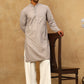 Men’s Cotton Chikankari Sequins Kurta Set ( JOKP PJ11W 5006Grey )
