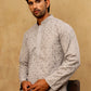 Men’s Cotton Chikankari Sequins Kurta Set ( JOKP PJ11W 5006Grey )