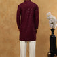 Men’s Cotton Chikankari Sequins Kurta Set ( JOKP PJ11W 5006Purple )