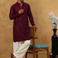 Men’s Cotton Chikankari Sequins Kurta Set ( JOKP PJ11W 5006Purple )