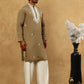 Silk Blend Embroidered Ethnic Kurta Pyjama Set ( JOKP PJ11W 5075Beige )