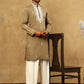 Silk Blend Embroidered Ethnic Kurta Pyjama Set ( JOKP PJ11W 5075Beige )