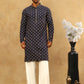 Viscose Rayon Embroidered Sequin Kurta Pyjama ( JOKP PJ11W 5127Navy )