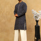 Viscose Rayon Embroidered Sequin Kurta Pyjama ( JOKP PJ11W 5127Navy )