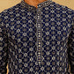 Viscose Rayon Embroidered Sequin Kurta Pyjama ( JOKP PJ11W 5127Navy )
