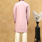Silk Blend Floral Embroidered Kurta Pyjama Set ( JOKP PJ11W 5140Purple )