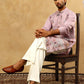 Silk Blend Floral Embroidered Kurta Pyjama Set ( JOKP PJ11W 5140Purple )