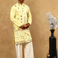 Silk Blend Floral Embroidered Kurta Pyjama Set ( JOKP PJ11W 5140Yellow )