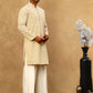 Men’s Chikankari Cotton Kurta Pyjama Set ( JOKP PJ11W 626Beige )