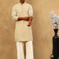 Men’s Chikankari Cotton Kurta Pyjama Set ( JOKP PJ11W 626Beige )
