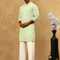 Men’s Chikankari Cotton Kurta Pyjama Set ( JOKP PJ11W 626Green )