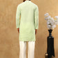 Men’s Chikankari Cotton Kurta Pyjama Set ( JOKP PJ11W 626Green )