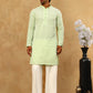 Men’s Chikankari Cotton Kurta Pyjama Set ( JOKP PJ11W 626Green )