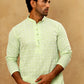 Men’s Chikankari Cotton Kurta Pyjama Set ( JOKP PJ11W 626Green )