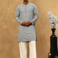 Men’s Chikankari Cotton Kurta Pyjama Set ( JOKP PJ11W 626Grey )