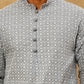 Men’s Chikankari Cotton Kurta Pyjama Set ( JOKP PJ11W 626Grey )