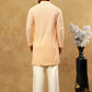 Men’s Chikankari Cotton Kurta Pyjama Set ( JOKP PJ11W 626Orange )