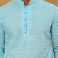Men’s Chikankari Cotton Kurta Pyjama Set ( JOKP PJ11W 626Sky )