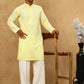 Men’s Chikankari Cotton Kurta Pyjama Set ( JOKP PJ11W 626Yellow )