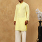 Men’s Chikankari Cotton Kurta Pyjama Set ( JOKP PJ11W 626Yellow )