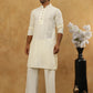 Chikankari Embroidered Kurta Pyjama Set ( JOKP PJ11W 640Cream )