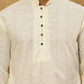 Chikankari Embroidered Kurta Pyjama Set ( JOKP PJ11W 640Cream )