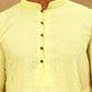 Chikankari Embroidered Kurta Pyjama Set ( JOKP PJ11W 640Lemon )